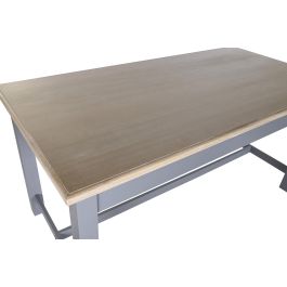 DKD Home Decor Mesa Comedor Victoria Tradicional de Paulownia y MDF Gris y Natural 161.5x81.5x78 cm
