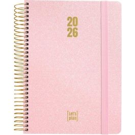 Agenda Anual (2026) Grafoplas Metallic Espiral Tapa Extradura Con Goma A5 210X150 D/P Rosa Pastel Precio: 16.50000044. SKU: B15GL9AAPE