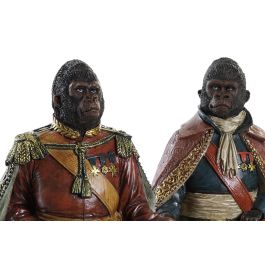 DKD Home Decor Figura Gorila Resina Multicolor Marron 14 x 31.5 x 12.5 cm (2 Unidades)