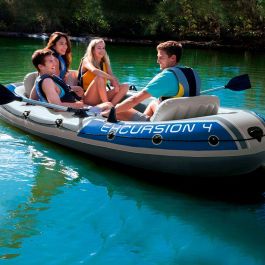 Barca Hinchable Intex Excursion 4 Azul Blanco 315 x 43 x 165 cm Barca Hinchable Intex Excursion 4 Azul Blanco 315 x 43 x 165 cm