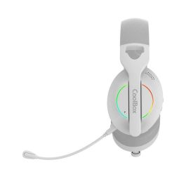Coolbox Auriculares WB01 Inalámbricos Bluetooth 5.4 con Micrófono Extraíble y RGB - Blanco