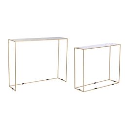 Juego de 2 mesas DKD Home Decor Blanco Negro Dorado 100 x 28 x 80 cm Precio: 260.58999956. SKU: B17KNJ75B5