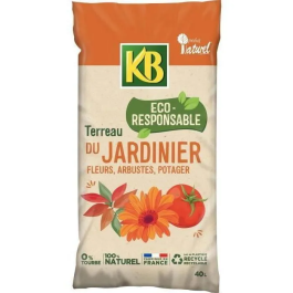 KB Tierra de jardinero UAB 40L Suelo ideal para plantaciones de jardín, crecimiento óptimo, floración y cosecha. Eco-responsable, 0% turba.