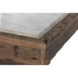 DKD Home Decor Consola Item Home Marron Blanco Madera reciclada Marmol 138 x 45 x 87 cm