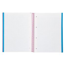 Cuaderno Espiral Liderpapel A4 Micro Jolly Tapa Forrada 140H 75 gr Cuadro 5 mm 5 Bandas 4 Taladros Color Rosa