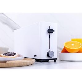 Edm Tostadora 1ranura larga White Design 900W, Blanco, 7 Posiciones de Tostado, Bandeja Recogemigas