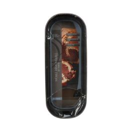 5Five Molde Rectangular Desmontable 31x12 cm Negro de Metal para Repostería, Base Antiadherente