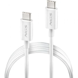 NGS Cable USB Tipo-C Macho - USB Tipo-C Macho ZYRO 60W-1 Blanco 1m Carga Rápida 60W USB 2.0 480Mbps