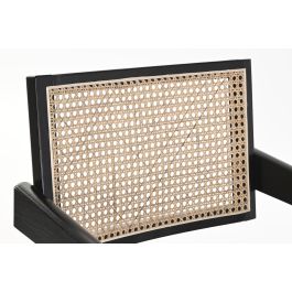 DKD Home Decor Silla Horeca Negro Natural 54 x 82 x 55 cm Olmo y Ratán (2 Unidades)