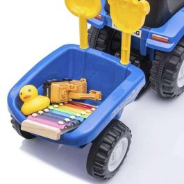 New Holland Tractor Correpasillos Infantil Azul con Luces y Sonidos para Niños de 1 a 3 Años, Medidas 91x44x29 cm