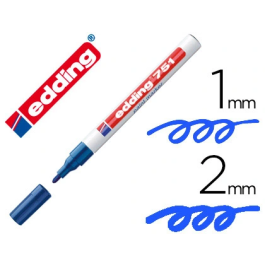 Edding Marcador Permanente 751 Tinta Opaca Brillante Azul Set de 10 (Set de 10) Precio: 29.49999965. SKU: S8421340