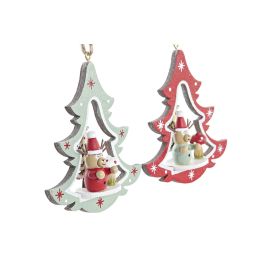 Decoracion Colgante Navidad Tradicional DKD Home Decor Rojo Verde 11 x 32 x 17 cm (12 Unidades)