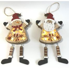 DKD Home Decor Decoración Colgante Navidad Tradicional LED Papá Noel MDF Rojo Blanco 2x24x12cm (24 Uds) Precio: 65.1222. SKU: B1J34723AC