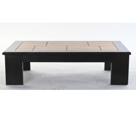 DKD Home Decor Mesa Centro Negro Natural Acacia 100x60x30 cm