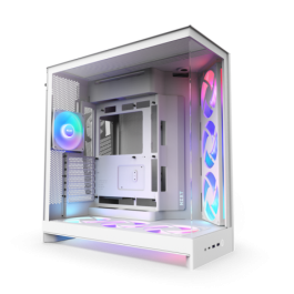 NZXT H9 Flow RGB+ CM-H92FW-01 Caja PC Gaming Midi Tower Blanca con Panel de Vidrio Templado e Iluminación Multi-Color ATX Precio: 132.88999966. SKU: B1ETMK8LJE