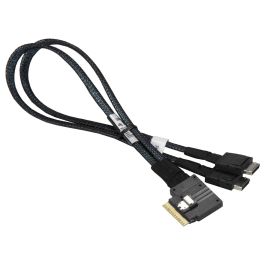 Super Micro CBL-SAST-0817 Cable SAS SFF-8654 a SFF-8611, 0.36m, Izquierda/Derecha, Macho/Macho