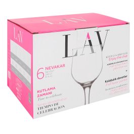 Lav Set 6 Copas Vino Tinto 240cc Ø7x7x16.5 cm (4 Cajas)