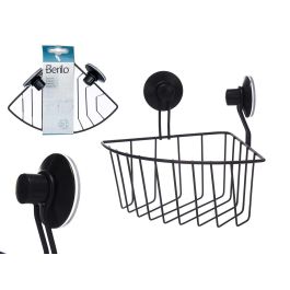 Soporte de Pared Esquinero Negro Mate Berilo 13.5x17x3 cm (12 Unidades)