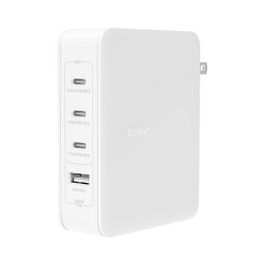 Belkin WCH014BTWH Cargador de Pared USB-C BoostCharge Pro 140W GaN Carga Rápida 3 Puertos USB-C 1 Puerto USB-A Blanco Precio: 114.79000049. SKU: B1BQ87SCX6