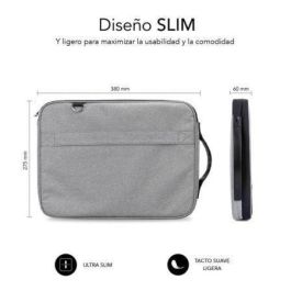Subblim SUB-LS-2AS0001 Maletín Funda Advance para Portátil 14" Gris con Organizador Accesorios, Asas y Protección Antigolpes