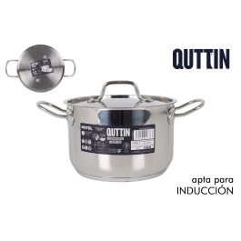 Quttin - Olla con Tapa de Acero Inoxidable para Inducción - 20 cm - 4 Litros (4 Unidades)