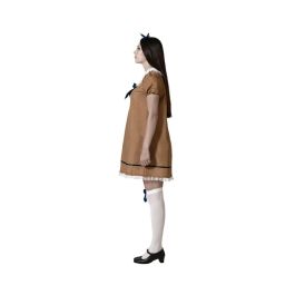 Disfraz de Muñeca Terrorífica Vintage Marrón para Mujer | Vestido para Halloween, Fiestas de Miedo y Teatro | Talla XS-S Adulto