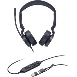 Yealink UH44 Auriculares Diadema Binaural para Teams USB-C/A Alámbrico Oficina/Centro de Llamadas Negro