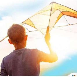 Cometa stunt kite pop-up magic arco iris 125x72 cm