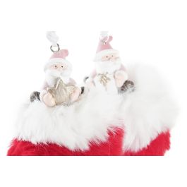 Decoracion Colgante Navidad Fantasia DKD Home Decor Rojo Blanco 8 x 10 x 8 cm (12 Unidades)