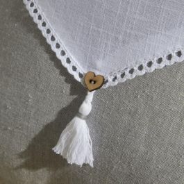 Today TOD1700240999416 Cojín HOY CHARME Textura Slub y Chambray con Pompones Capucune 40x40 cm