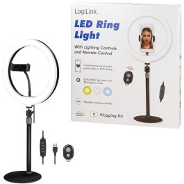 LogiLink Anillo de Luz para Smartphone con Trípode y Control Remoto Ø 25cm