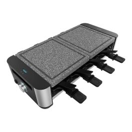 Cecotec Raclette Cheese&Grill 16000 Inox Allstone 1400W Placa Piedra 8 Pers. Negra