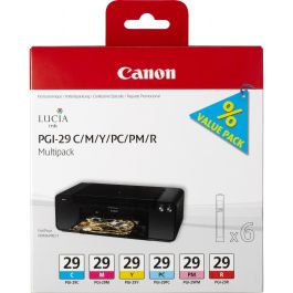 Canon PGI29 Multipack Cartuchos de Tinta Originales Cian, Magenta, Foto Cian, Foto Magenta, Rojo, Amarillo para Pixma Pro 1 Precio: 206.49999997. SKU: B1D66B9NYW