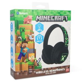 OTL Technologies Auriculares Inalámbricos Gaming Minecraft LED Bluetooth 5.3 con Micrófono y hasta 50h Batería