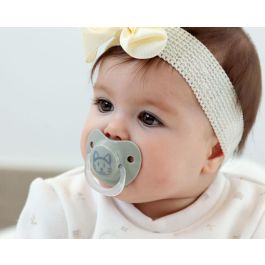 KioKids Chupete Ortodóntico Soft Nordic de Silicona de Alta Calidad para Bebés +18M, Pack 2 Unidades, Diseño Gatito Gris