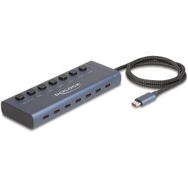 DeLOCK USB 5 Gbps Hub con 7 Puertos USB Tipo-C (6x Datos + 1x Datos/PD 20W) con Interruptor