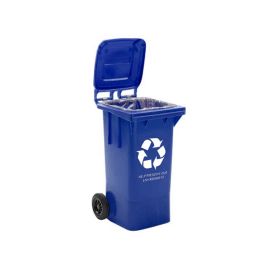 Papelera Contenedor Q-Connect Plastico Con Tapadera 100 L Color Azul 800x510x525 mm Con Ruedas