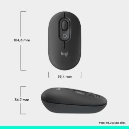 Logitech Ratón Inalámbrico Pop Mouse Grafito - Tecnología Bluetooth, Personalizable, Duración Batería 24 Meses Logitech Ratón Inalámbrico Pop Mouse Grafito - Tecnología Bluetooth, Personalizable, Duración Batería 24 Meses