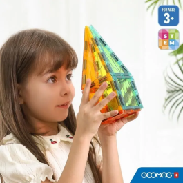 Geomag Fichas Magnéticas Gemas Efecto Cristal, 16 Piezas, Formas Geométricas