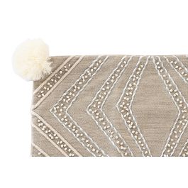 DKD Home Decor Funda de Cojín Decorativa para Salón Gris 40x60 cm Rectangular, Ideal para Sofá o Cama, Mantenimiento Fácil con Lavado en Seco.