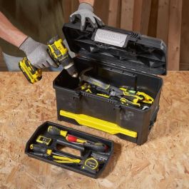 Stanley Caja de herramientas 48 cm, pestillo táctil Touchlatch para una mano, cajón profundo y bandeja, polipropileno