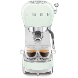 Smeg ECF02PGEU Máquina Espresso Pastellgrün - Cafetera Manual de 1.1L, 1350W, 15 Bares, Preparación de Espresso y Cappuccino en Color Verde Pastel