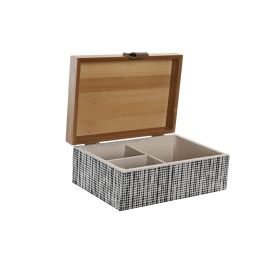 DKD Home Decor Caja Decorativa Natural MDF Bambú 18 x 12.5 x 7 cm (2 Unidades)