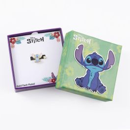Disney Anillo Stitch chapado en oro con piedra transparente espiral autoajustable