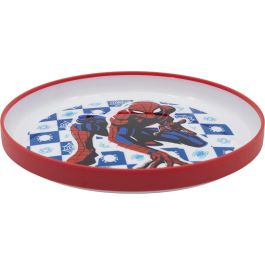 MARVEL Spiderman CZ11297 Plato Antideslizante Premium Bicolor Infantil Plástico Reciclable Libre de BPA Apto Microondas 19.6cm