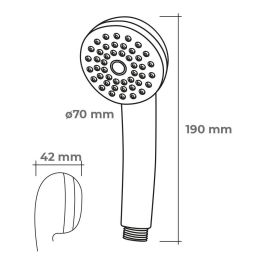 Edm Mango de Ducha Anticalcáreo Blanco 1 Función ø7x4,2x19cm ABS