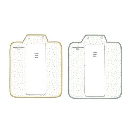 DKD Home Decor Cambiador Baby De Viaje 40x22 cm (1 cm Grosor) Amarillo Verde 80% Algodón 20% Poliéster Pack 2