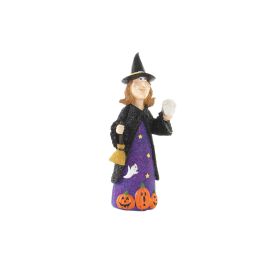 DKD Home Decor Figura Decorativa Bruja Halloween LED Resina Negro Lila 11.5 x 25 x 11.5 cm (2 Unidades) Precio: 7.14384. SKU: B1GEYM6GCL