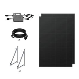 TORNASOL Kit solar autoinstalable 800W,x2 paneles solares rígidos, bifaciales, incl. 60º