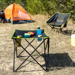 Mesa de Camping Textil Plegable con Funda Cafolby InnovaGoods Mesa de Camping Textil Plegable con Funda Cafolby InnovaGoods